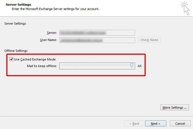 outlook 2016 sync issues use cached mode